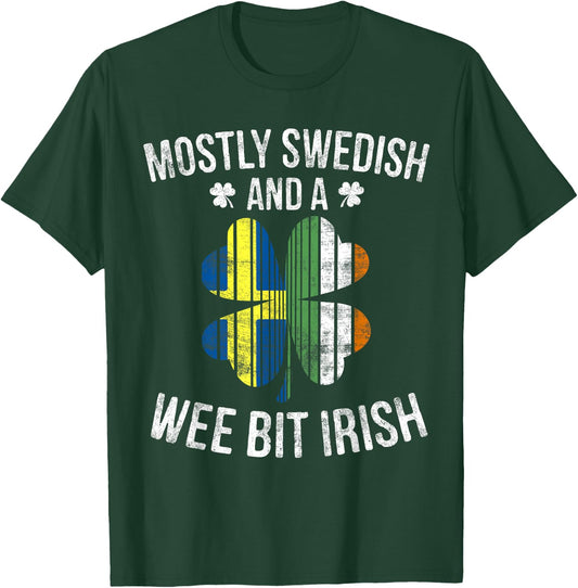 Swedish Wee Bit Irish Sweden St Patrick's Day Gifts T-Shirt - T-Shirt | Forest