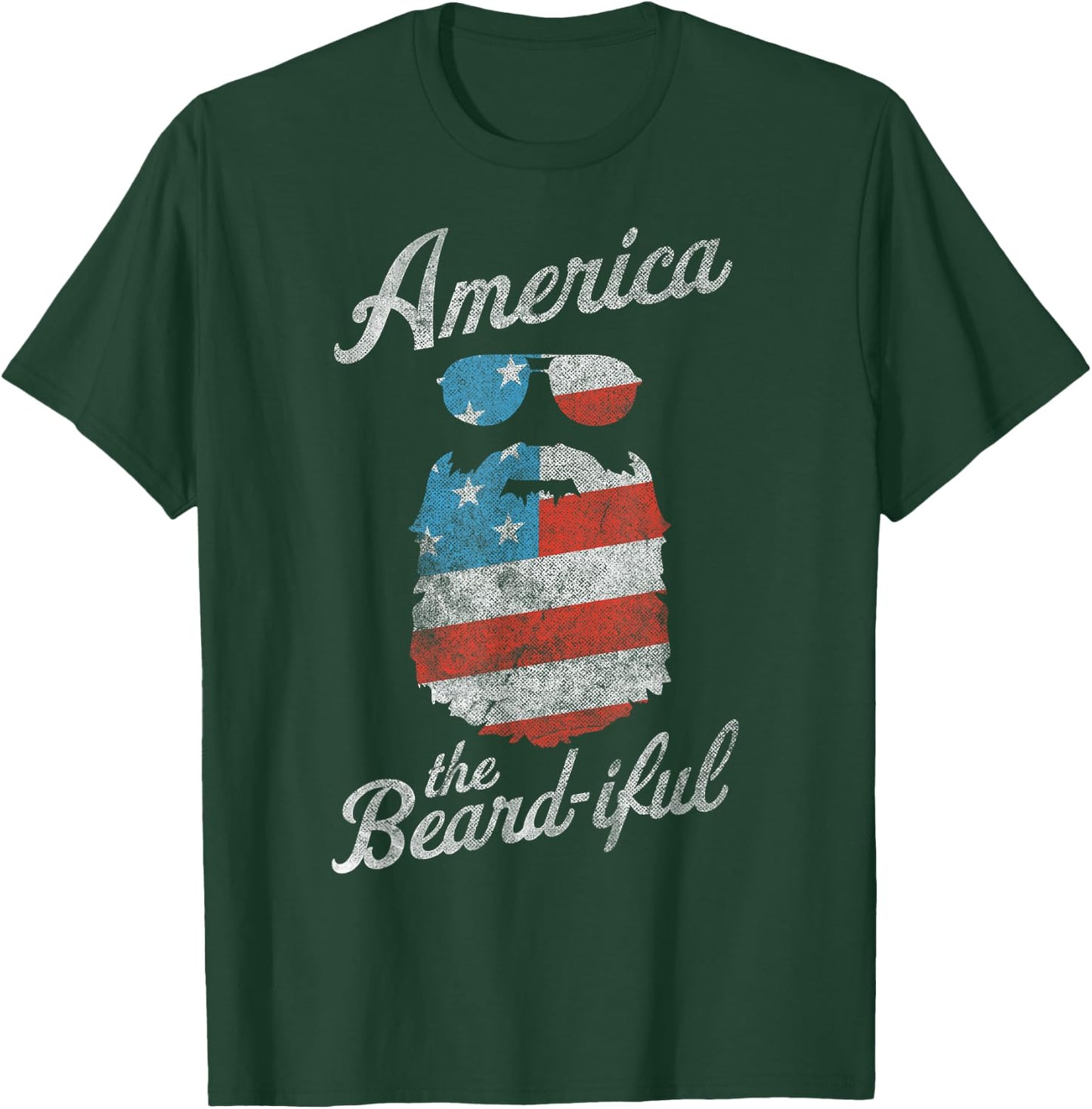 Patriotic American Flag Beard Shirt America The Beard-iful T-Shirt - T-Shirt | Forest
