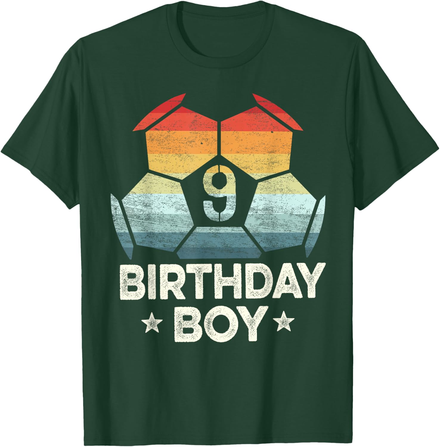 9 Year Old Soccer Player Gifts 9th Birthday Boy Ninth Bday T-Shirt - T-Shirt | Forest