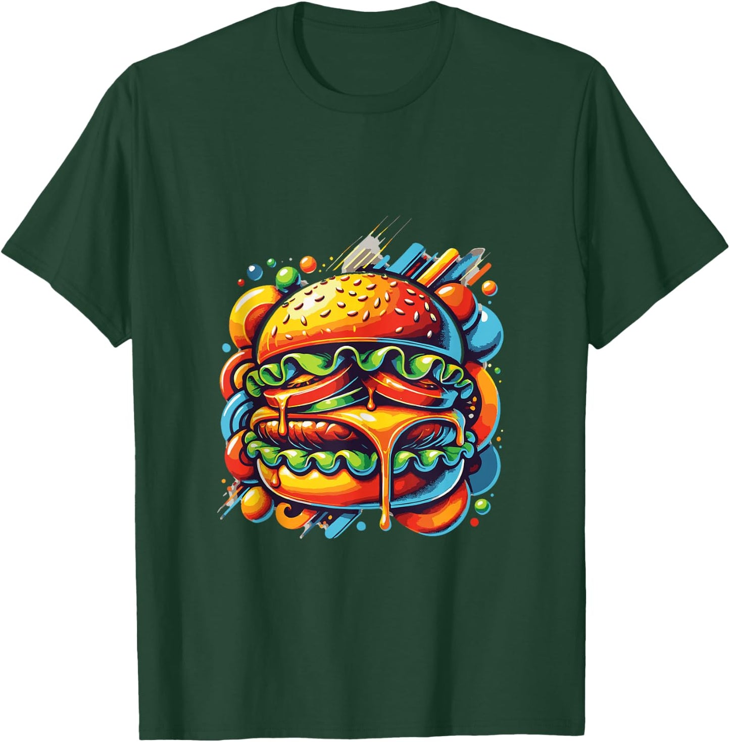 Cheeseburger Hamburger Burger Funny Food Graphic sarcastic T-Shirt - T-Shirt | Forest
