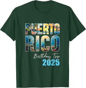 Puerto Rico Birthday Trip 2025 Cruise - -Adults/Kids - Black - Small - Short Sleeve - - - Cruise-Themed T-Shirt - T-Shirt | Forest