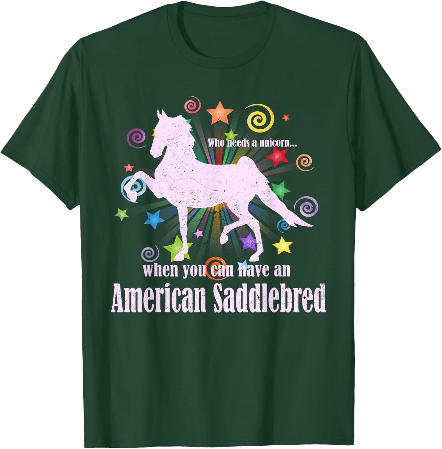 Unicorn Myths And Legends American Saddlebred Horse T-Shirt - T-Shirt | Forest