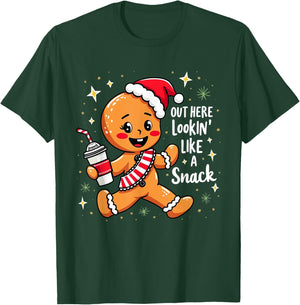 out here looking like a snack christmas funny BouJee Xmas T-Shirt - T-Shirt | Forest