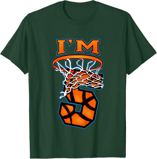 Basketball I'm 5 Boy Girl 5th Birthday Gift T-Shirt - T-Shirt | Forest
