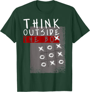 Think Outside The Box Funny Tic Tac Toe Geeks Gift T-Shirt - T-Shirt | Forest