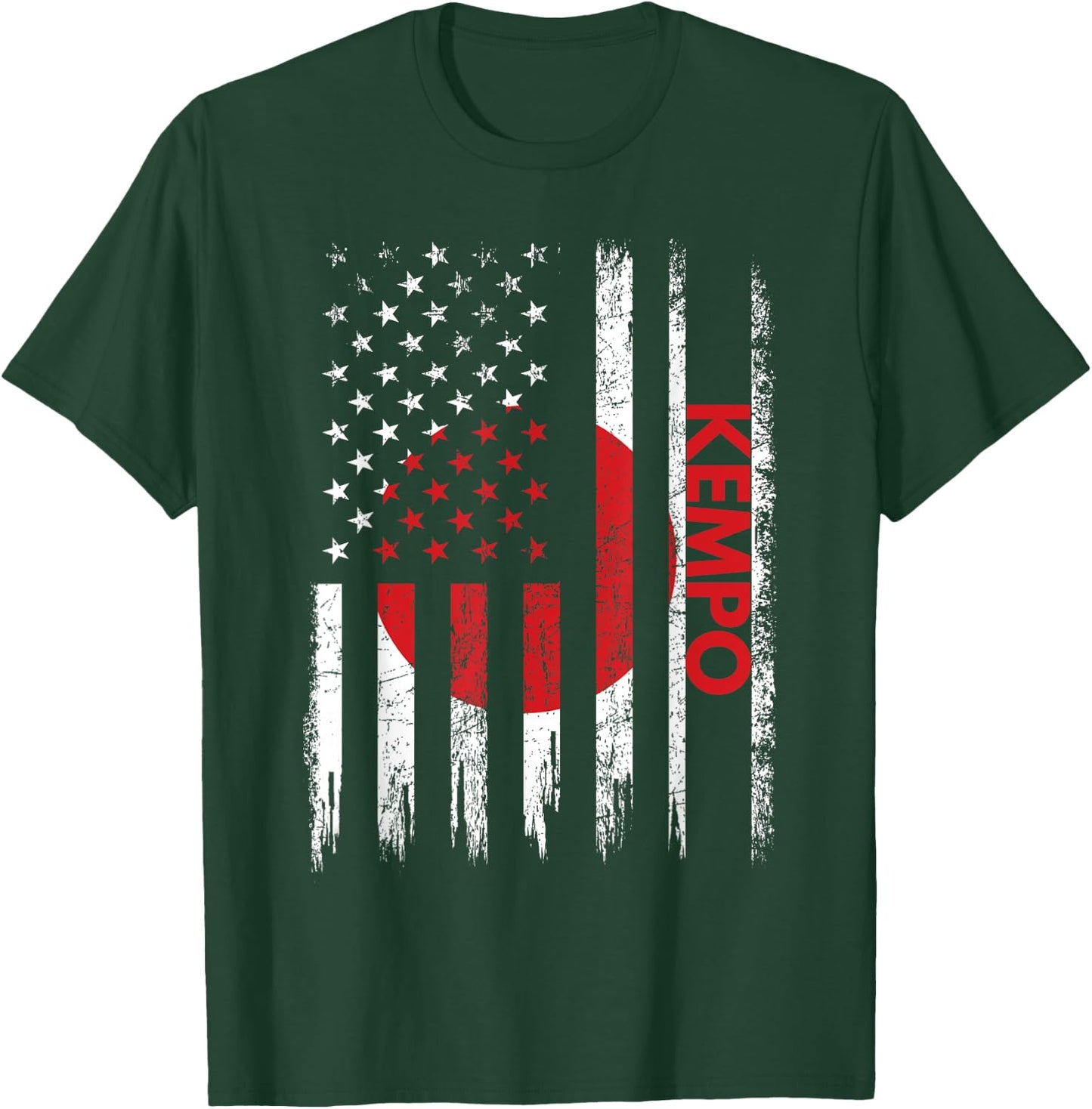 Kempo American Flag Karate Japanese Martial Arts T-Shirt - T-Shirt | Forest