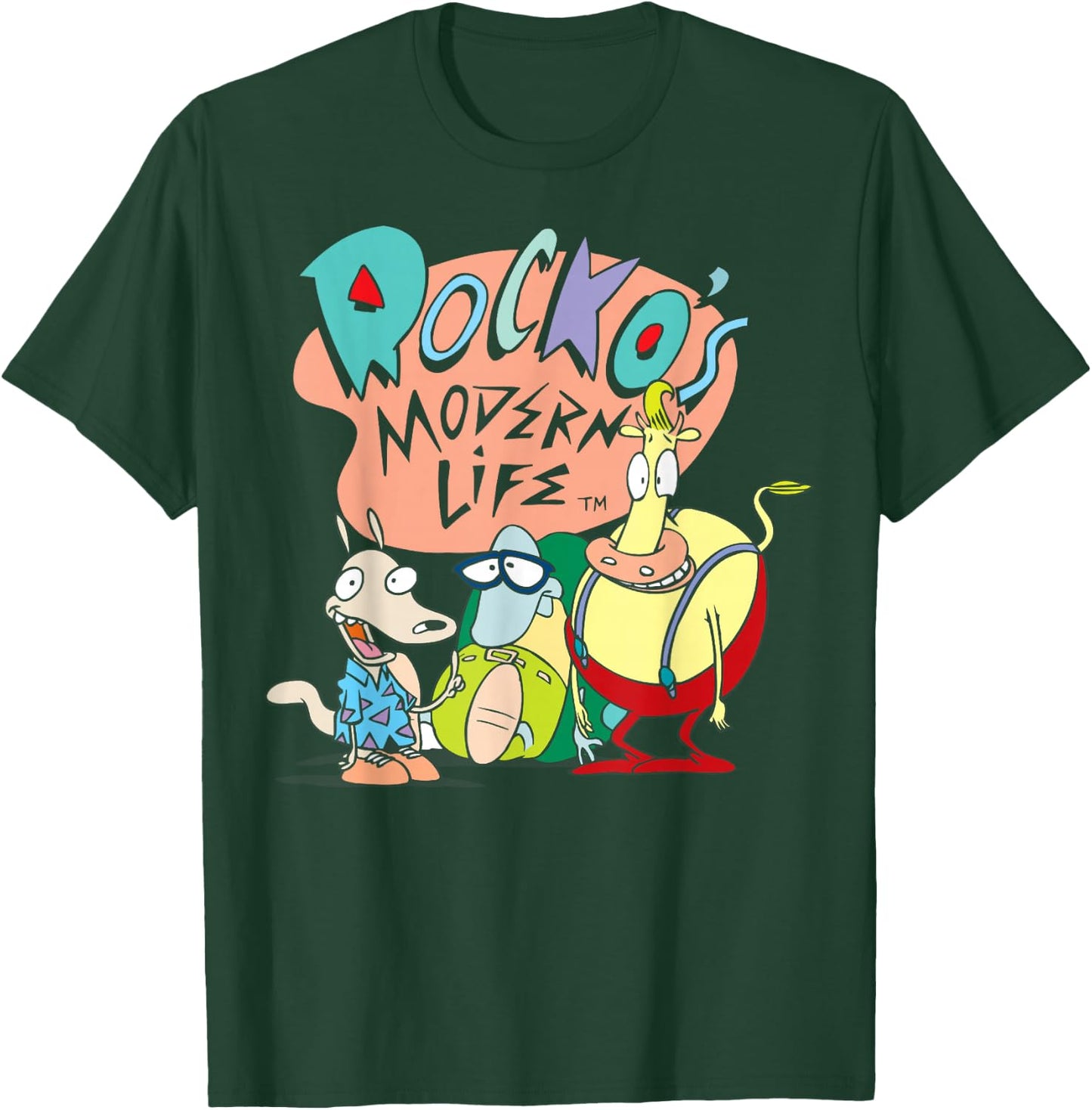 Rocko's Modern Life Group Retro Title T-Shirt - T-Shirt | Forest