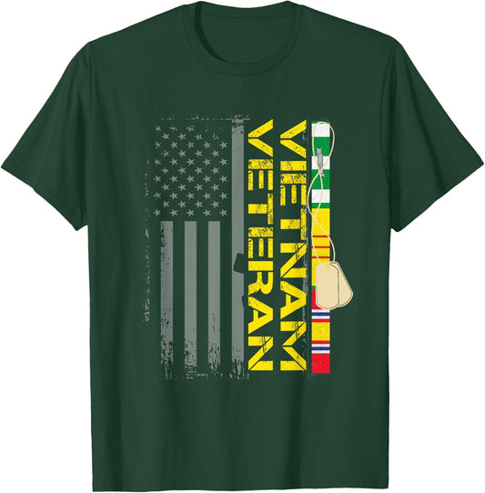 Vietnam Veteran US Flag T shirt Gift | Vietnam War Vet T-Shirt - T-Shirt | Forest