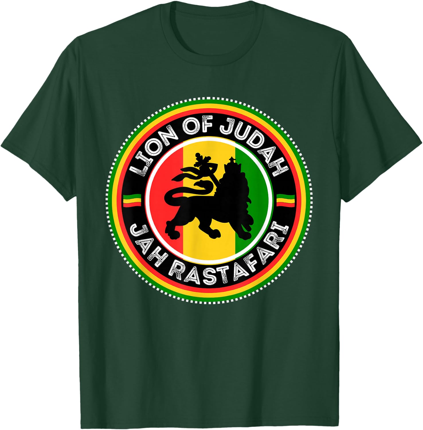 Rastafarian Lion of Judah Rastafari Reggae T-Shirt - T-Shirt | Forest