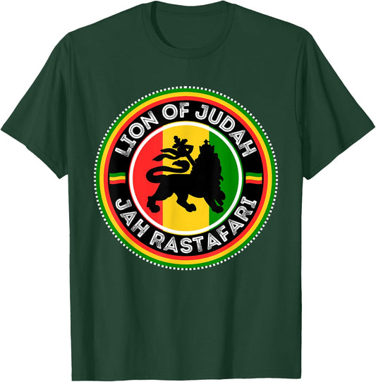 Rastafarian Lion of Judah Rastafari Reggae T-Shirt - T-Shirt | Forest