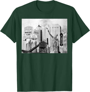 Landmarks of Birmingham, Alabama incl Vulcan, Sloss Furnaces T-Shirt - T-Shirt | Forest