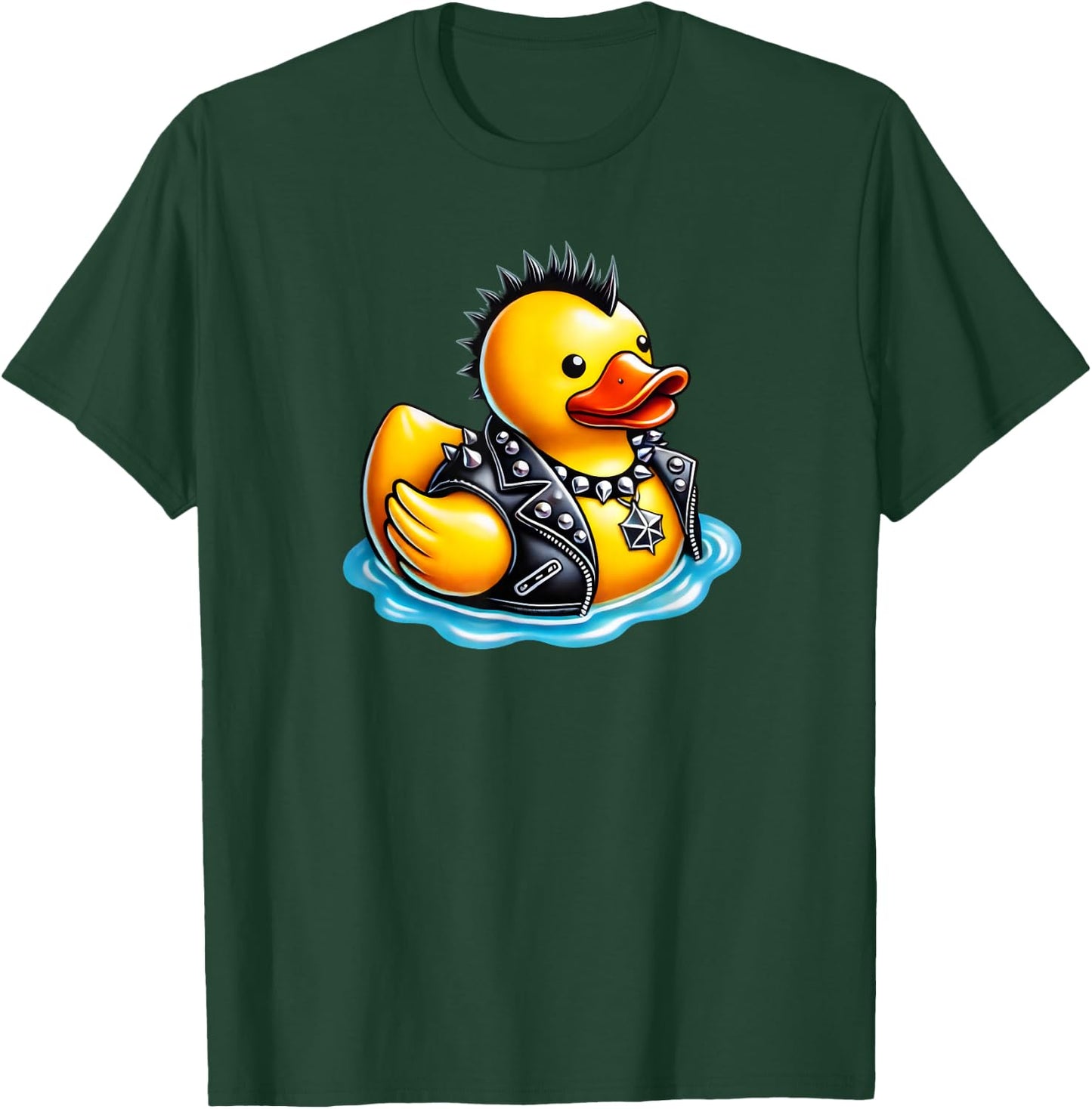 Cool Punk Rock Festival , Rock 'n Roll Gifts Cute Punk Rubber Duck Rock'n Roll Goth, Funny Duckling -Kids T-Shirt - T-Shirt | Forest