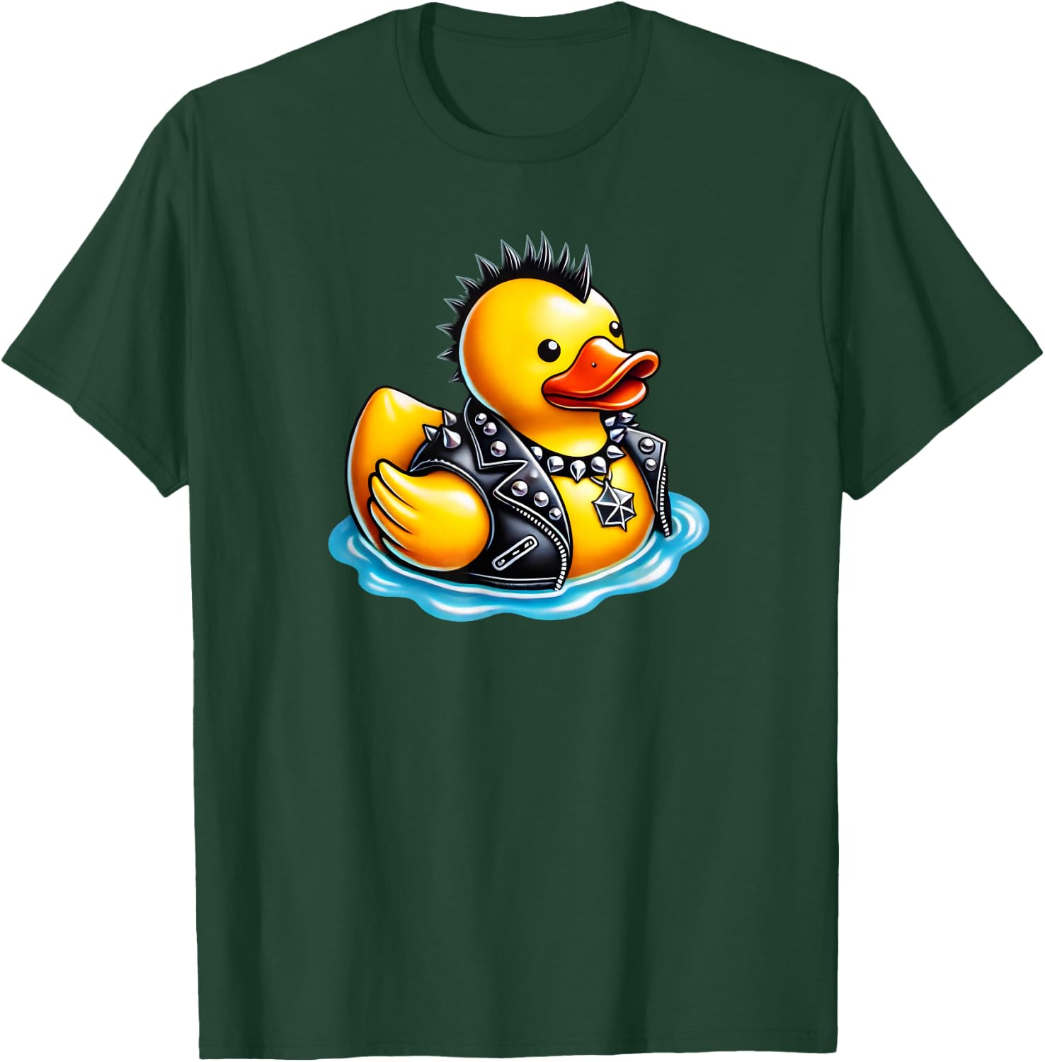Cool Punk Rock Festival , Rock 'n Roll Gifts Cute Punk Rubber Duck Rock'n Roll Goth, Funny Duckling -Kids T-Shirt - T-Shirt | Forest