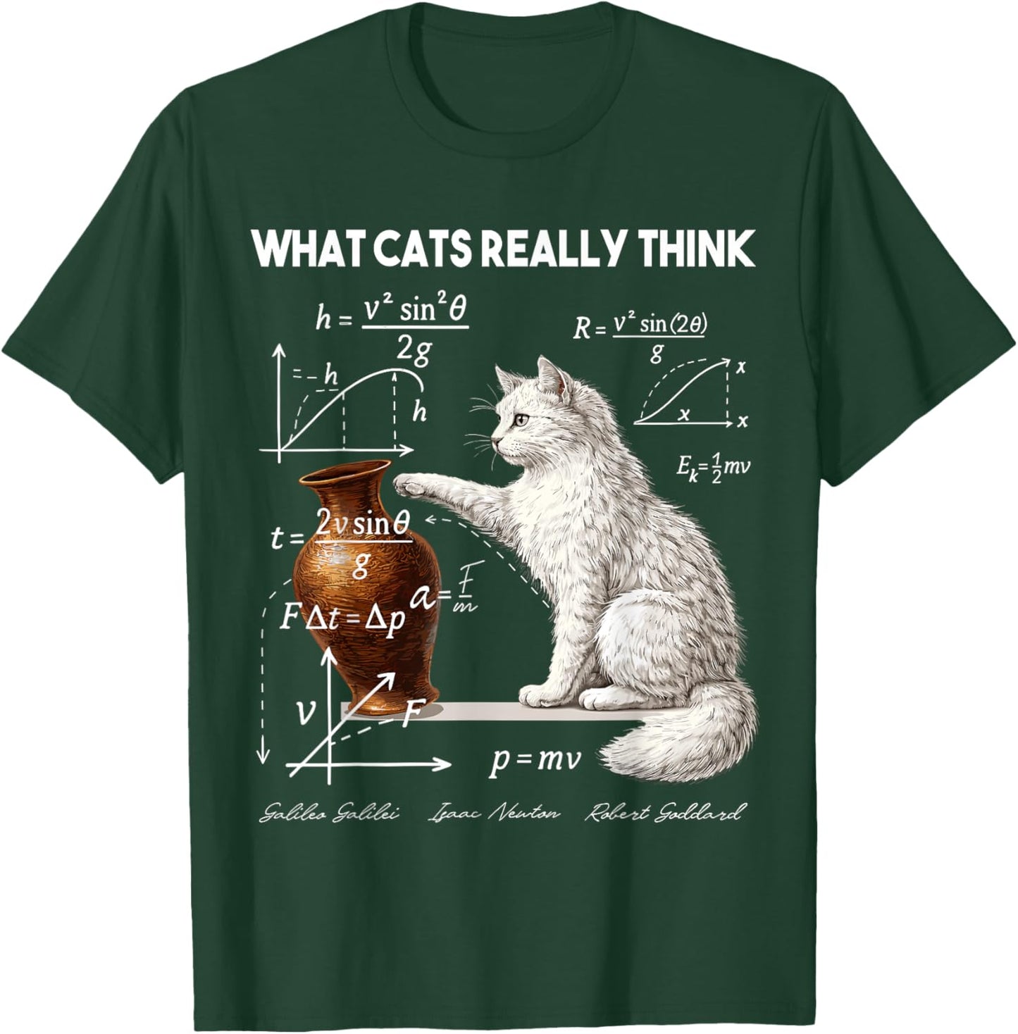 Funny Physics What Cats Really Think Math Humor T-Shirt - T-Shirt | Forest