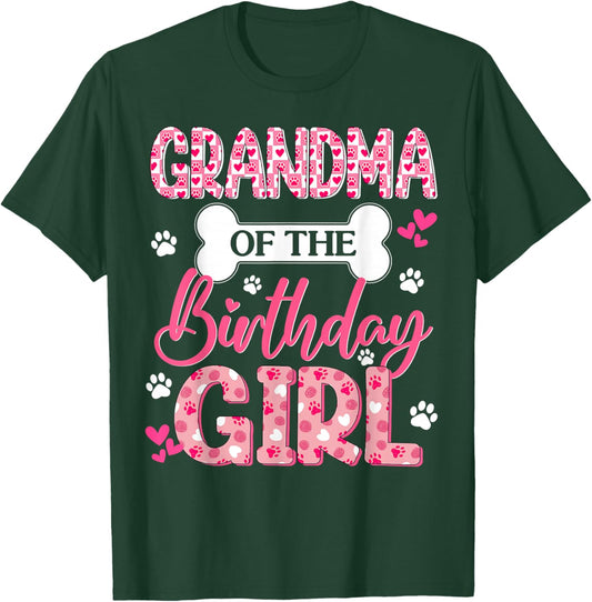 Grandma of The Birthday Girl Dogs Paw Theme Family Bday T-Shirt - T-Shirt | Forest