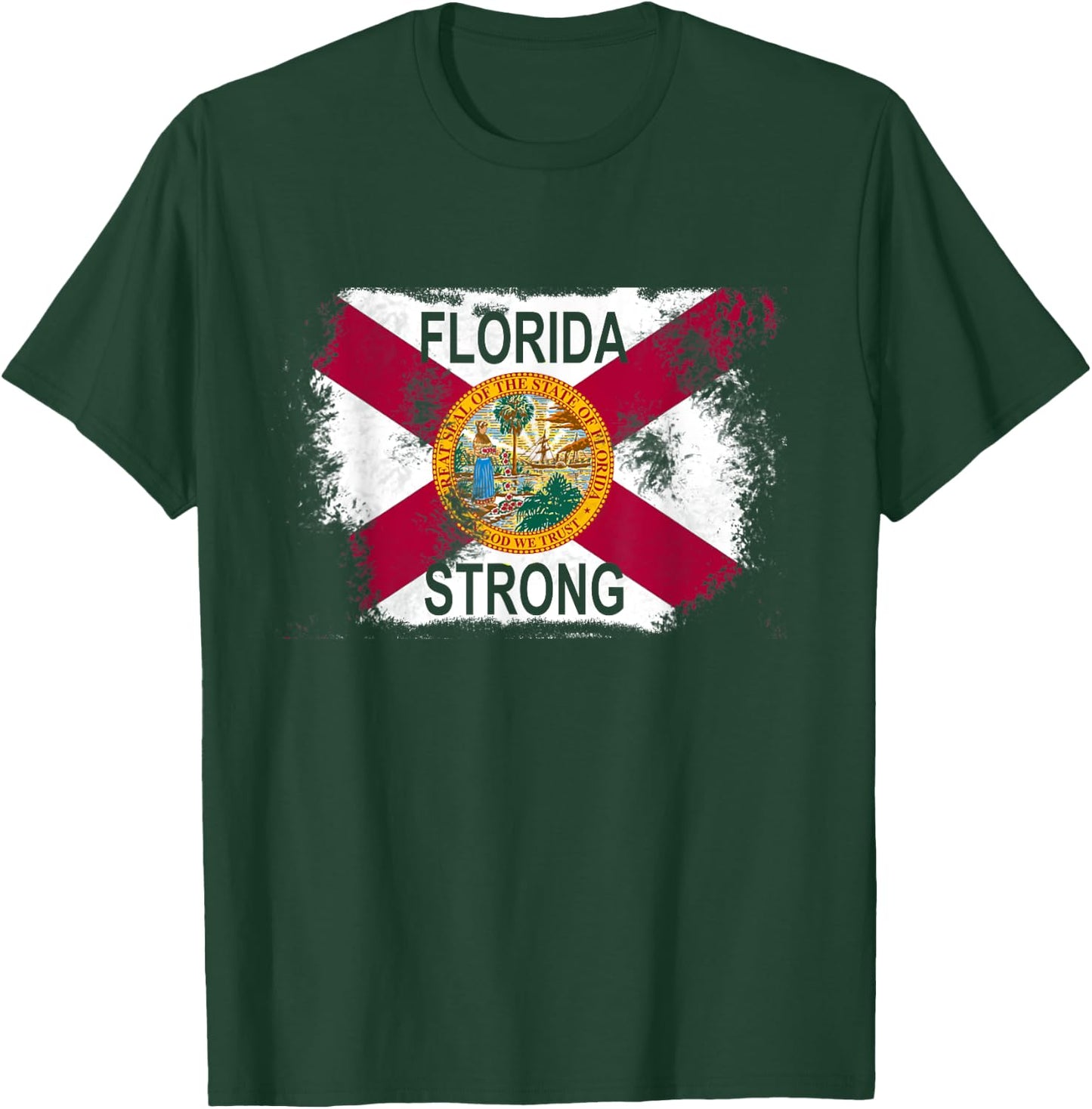 Strong Florida Flag Pray Support FL Flags Gift T-Shirt - T-Shirt | Forest
