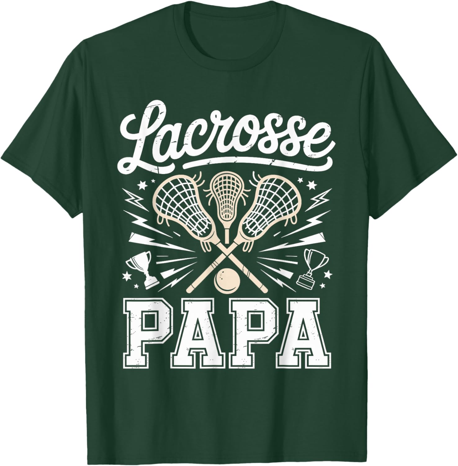 Proud Lacrosse Papa T-Shirt - T-Shirt | Forest