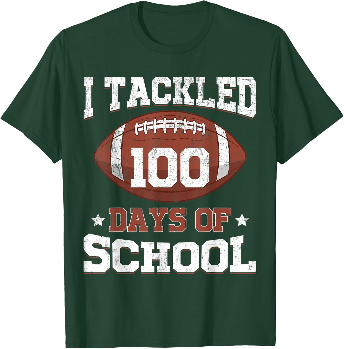 I Tackled 100 Days of School Football 100 Days Smarter Boys T-Shirt - T-Shirt | Forest
