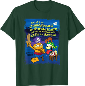 Garfield Arrr! Pirate Orangebeard and Odie Cartoon Cat T-Shirt - T-Shirt | Forest