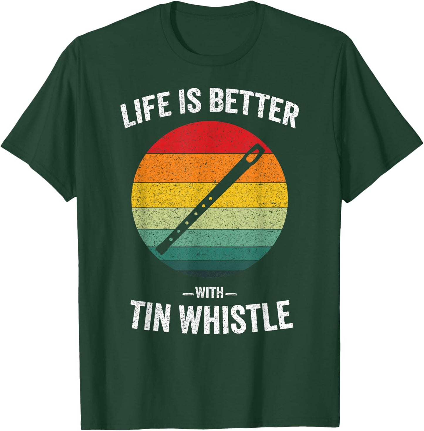 Life is Better with Tin Whistle Vintage Penny Flageolet T-Shirt - T-Shirt | Forest