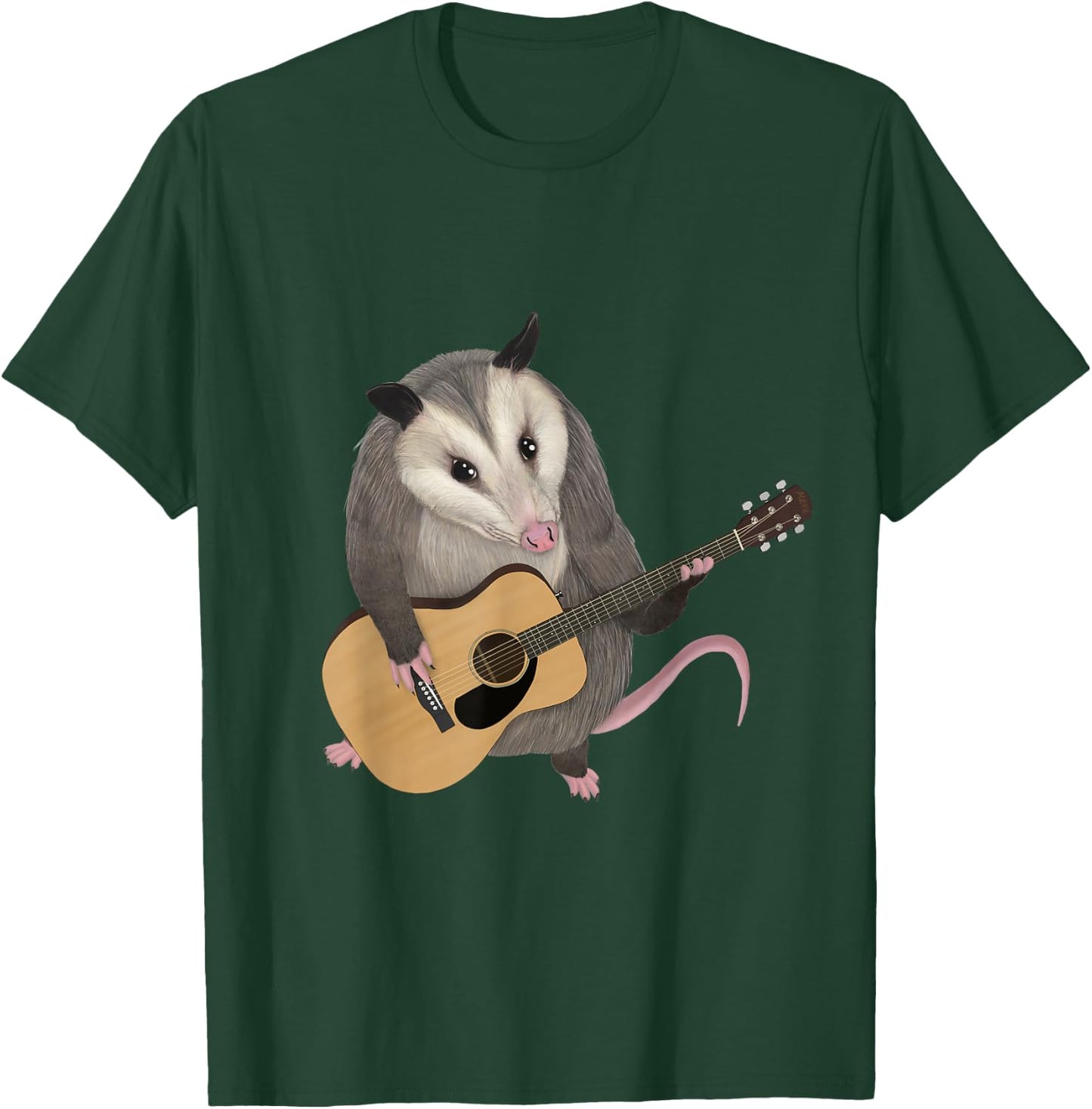 Opossum playing the acoustic guitar - possum T-Shirt - T-Shirt | Forest