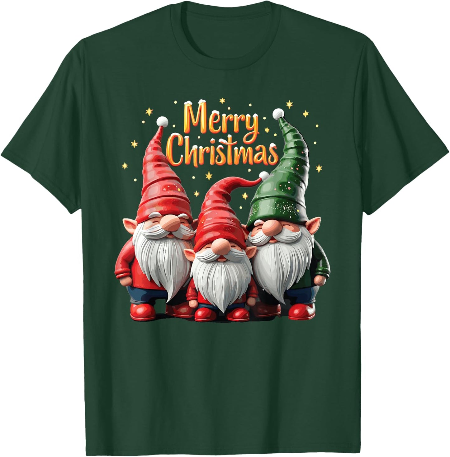 Merry Christmas Gnomes Cozy Winter Gatherings T-Shirt - T-Shirt | Forest