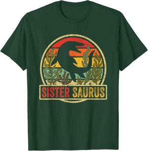 Vintage Retro Sister Saurus SeaRex Mosasaurus Dinosaur Girl T-Shirt - T-Shirt | Forest