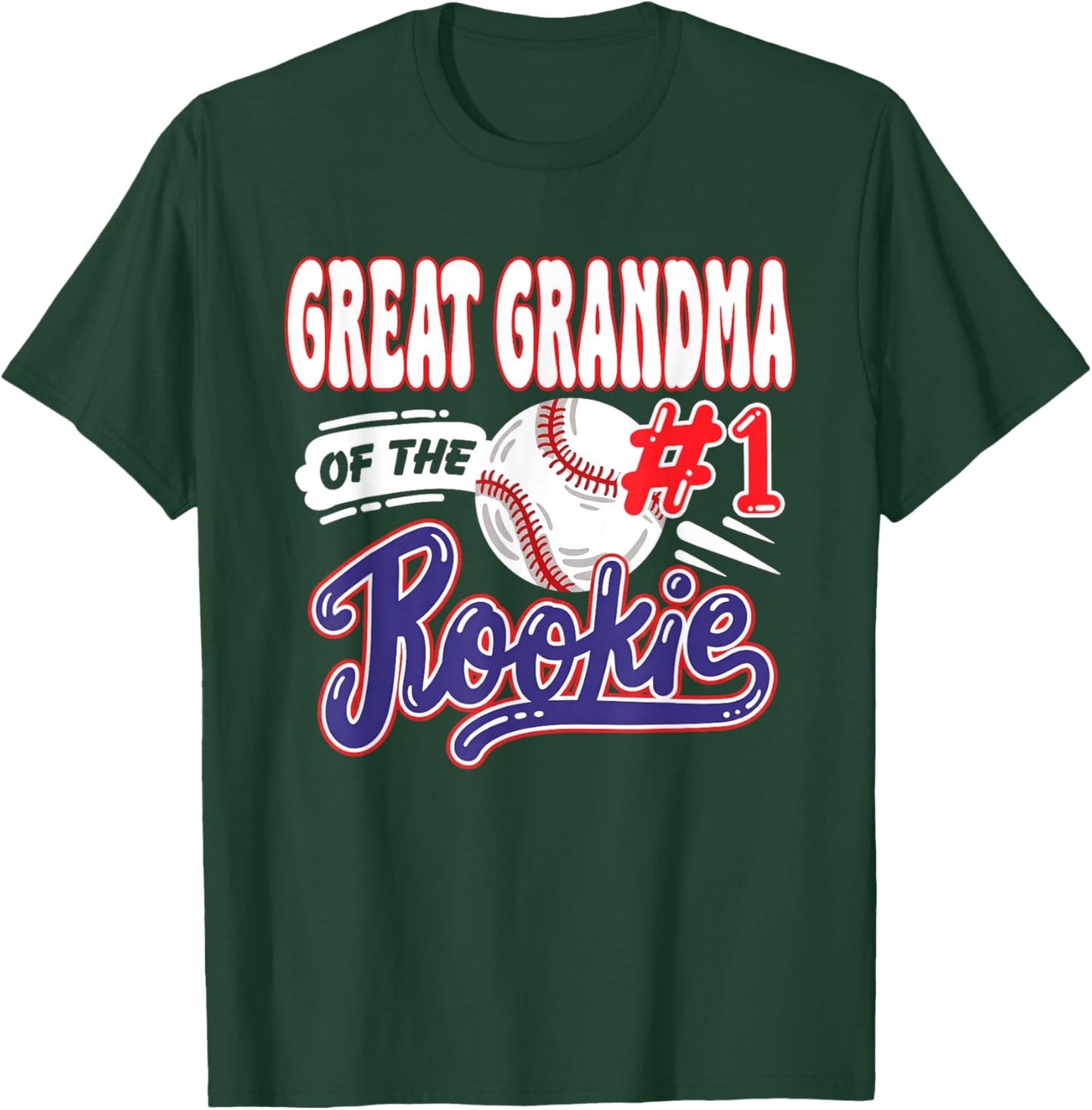 Great Grandma Rookie of Year 1st Bday Baseball Theme T-Shirt - T-Shirt | Forest