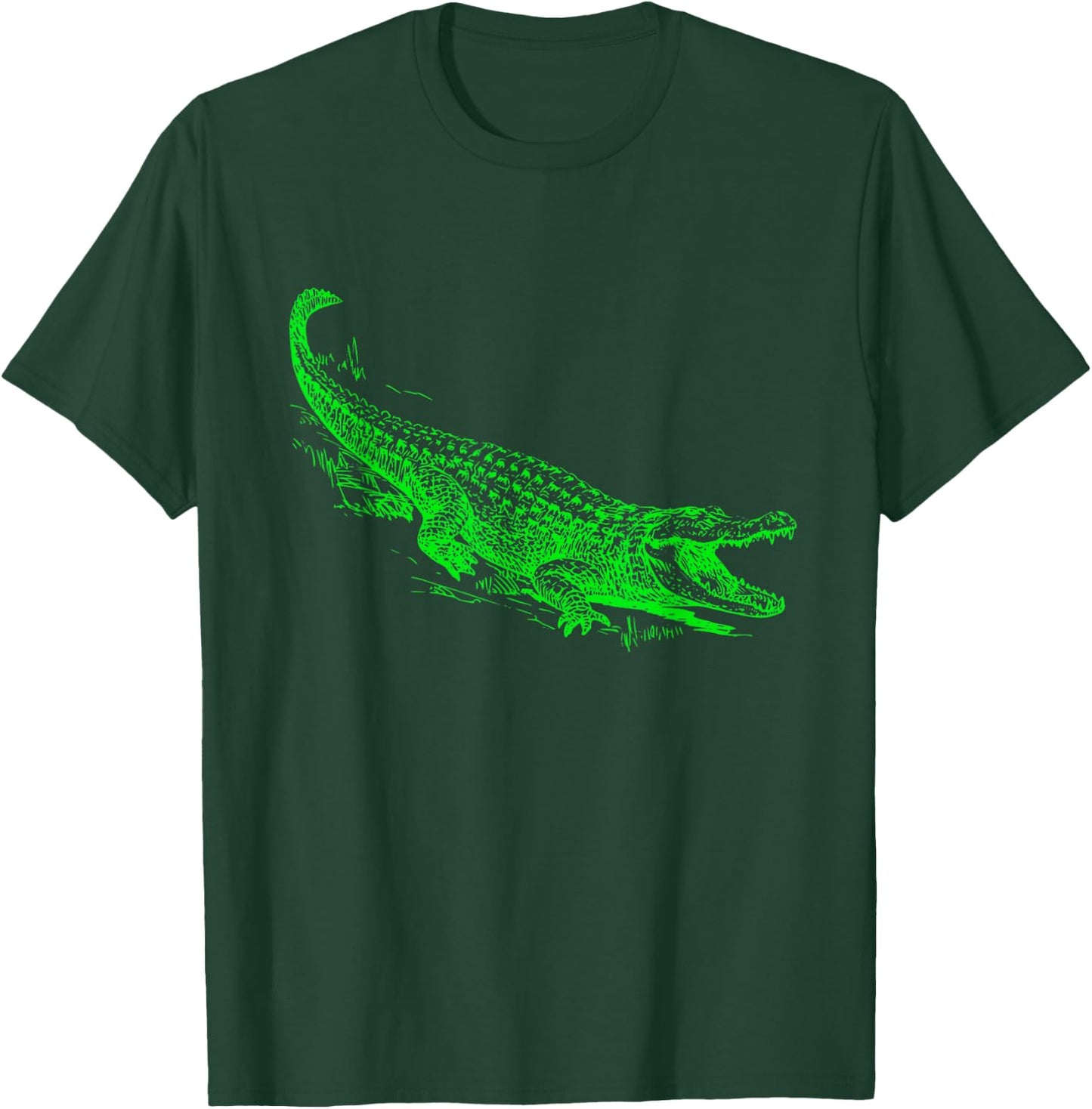 Fun Alligator Illustrative Graphic and boys Gator T-Shirt - T-Shirt | Forest