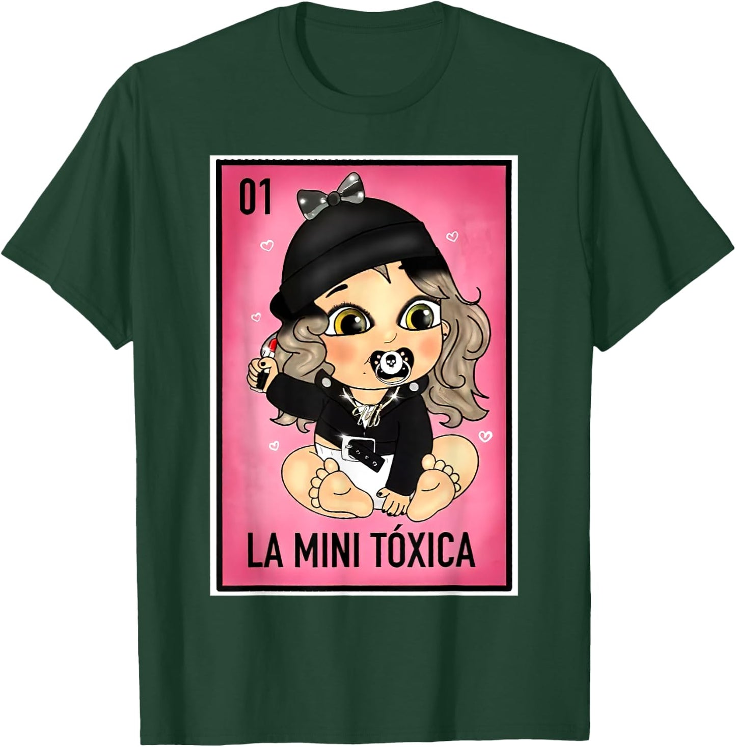 La Mini Toxica Kids Card Mexican Lottery Card Baby Girl T-Shirt - T-Shirt | Forest