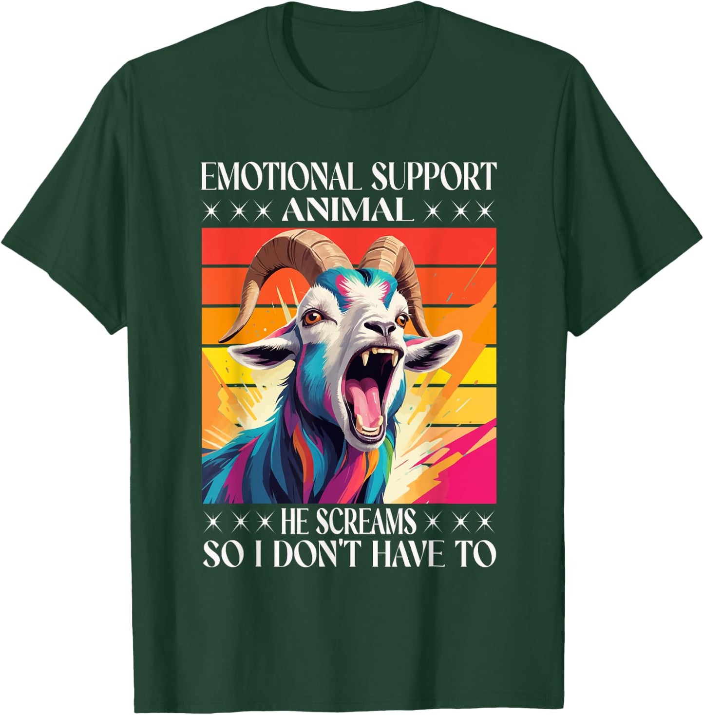 Goat Emotional Support Animal Goat Owner Raiser T-Shirt - T-Shirt | Forest