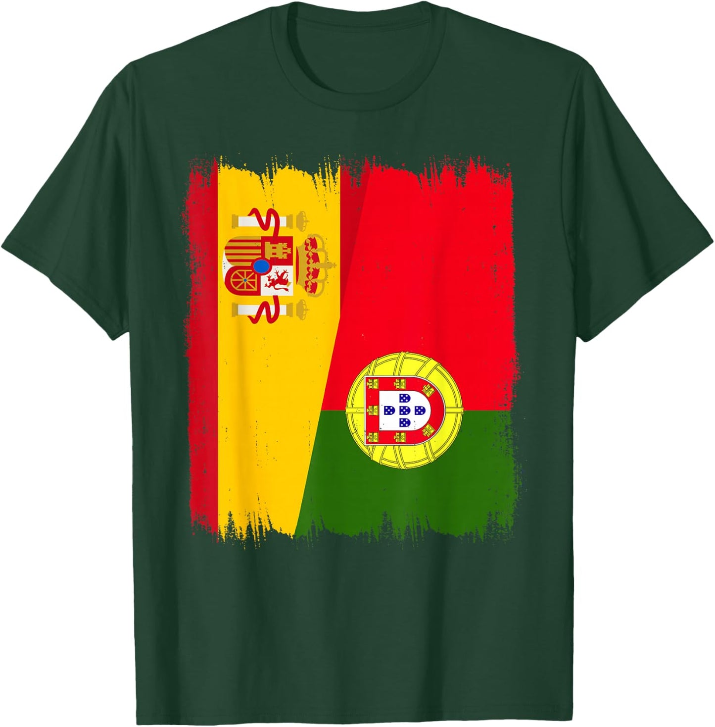 Spain Portugal Flag Wear Spanish Portuguese Heritage T-Shirt - T-Shirt | Forest