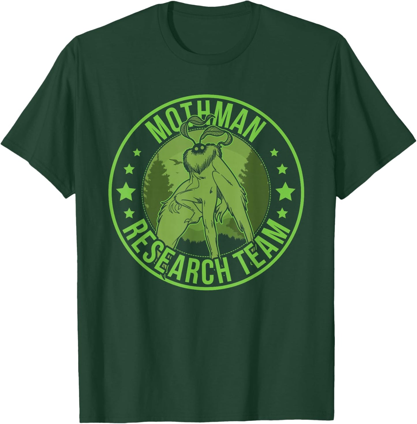 Mothman Hide & Seek Research Team Champion Cryptid T-Shirt - T-Shirt | Forest