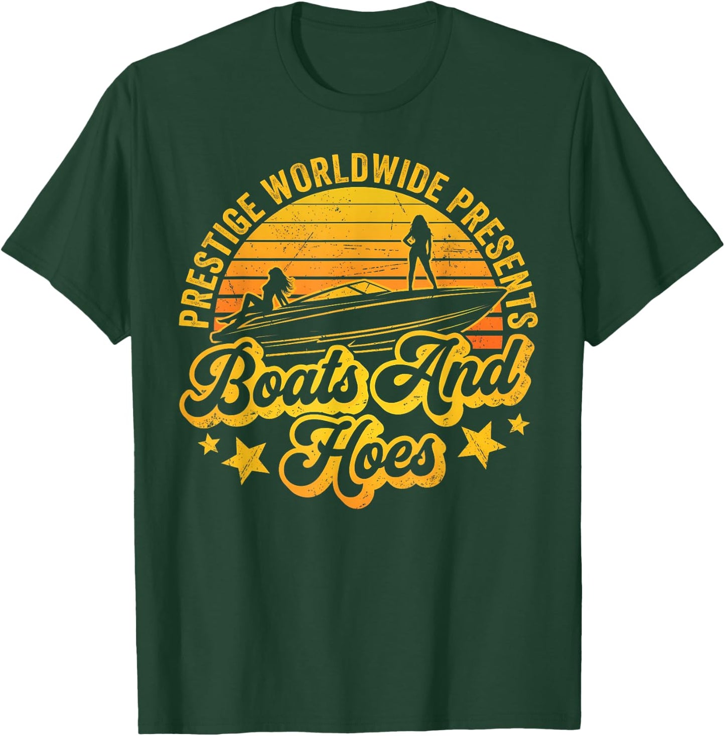 Retro Vintage, Prestige Worldwide Boats and Hoes T-Shirt - T-Shirt | Forest