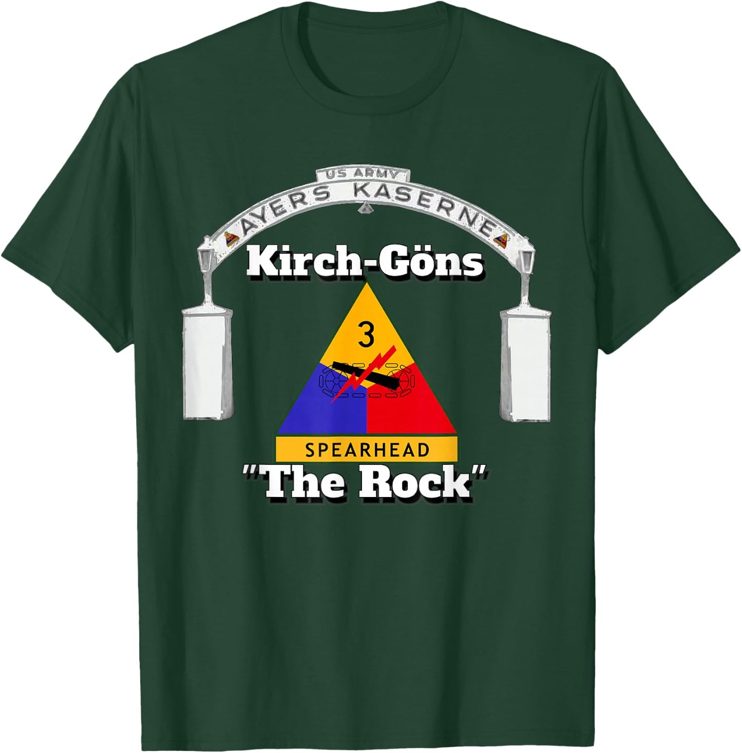 Ayers Kaserne - Kirch-Goens - 3rd Armored Division print T-Shirt - T-Shirt | Forest