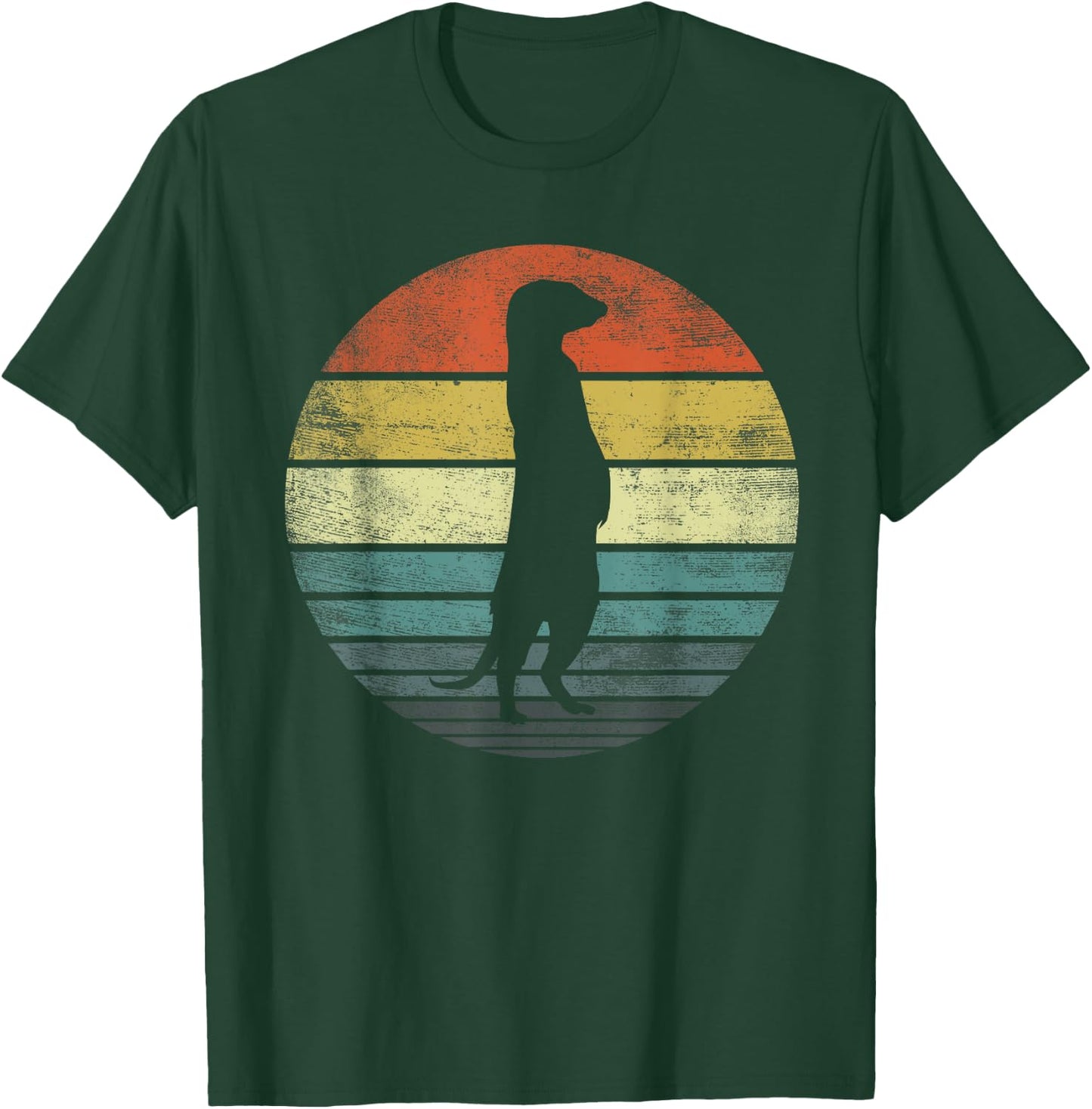 Meerkat Lover Gift Funny Retro Vintage Zoo Animal Silhouette T-Shirt - T-Shirt | Forest