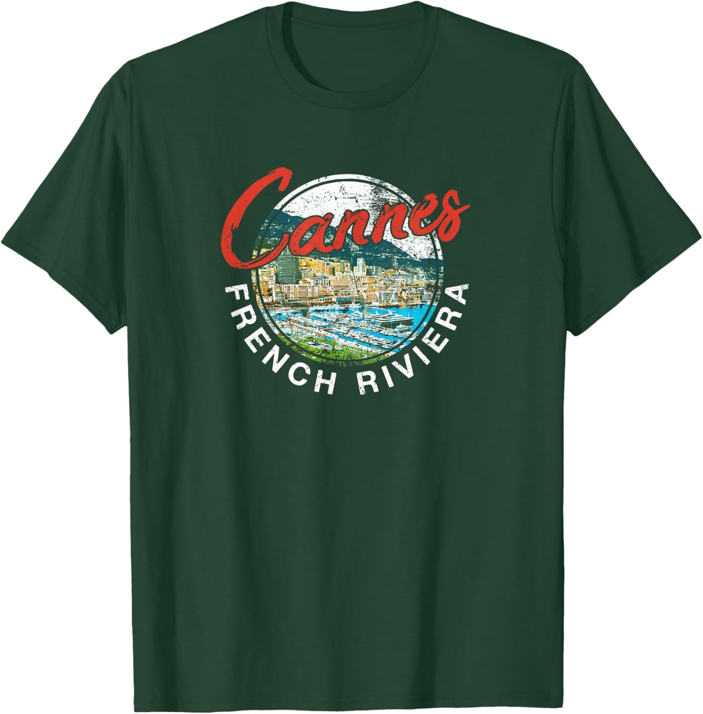 Cannes France French Riviera Vintage Travel T Shirt T-Shirt - T-Shirt | Forest