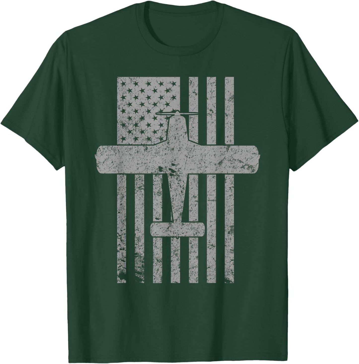 PA-28 Cherokee Pilot Vintage American Flag Kids Men T-Shirt - T-Shirt | Forest