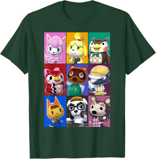 Animal Crossing Towns Folk Yearbook Photo Style Poster T-Shirt - T-Shirt | Forest