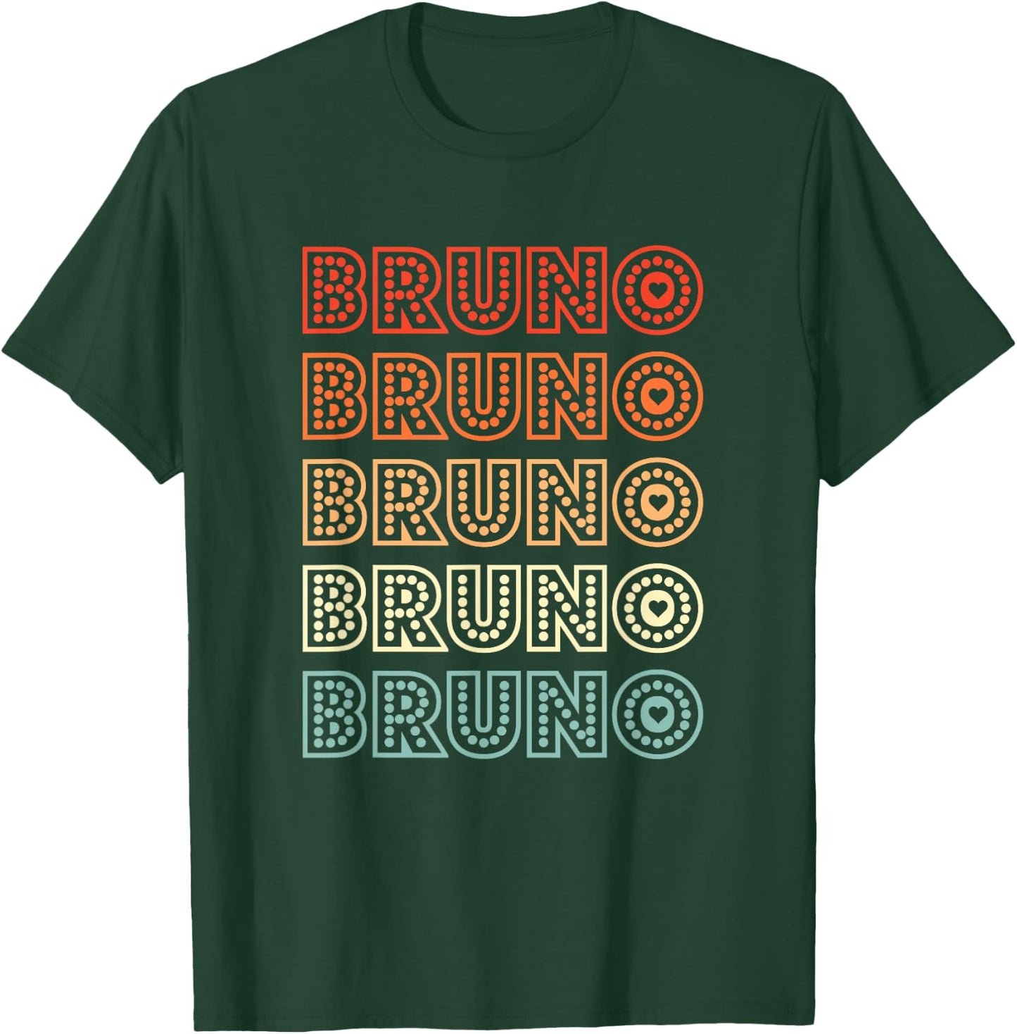Love Heart Bruno Retro Style Bruno Lover Heart T-Shirt - T-Shirt | Forest