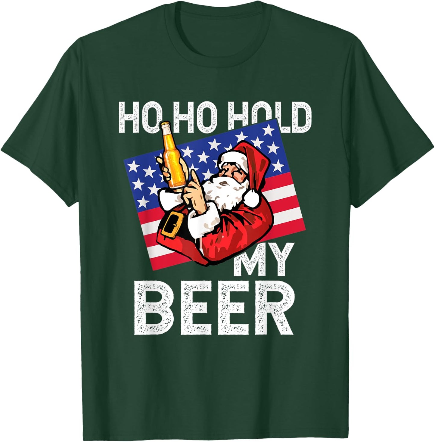 Christmas In July - Santa Ho Ho Hold My Beer Drinking Party T-Shirt - T-Shirt | Forest