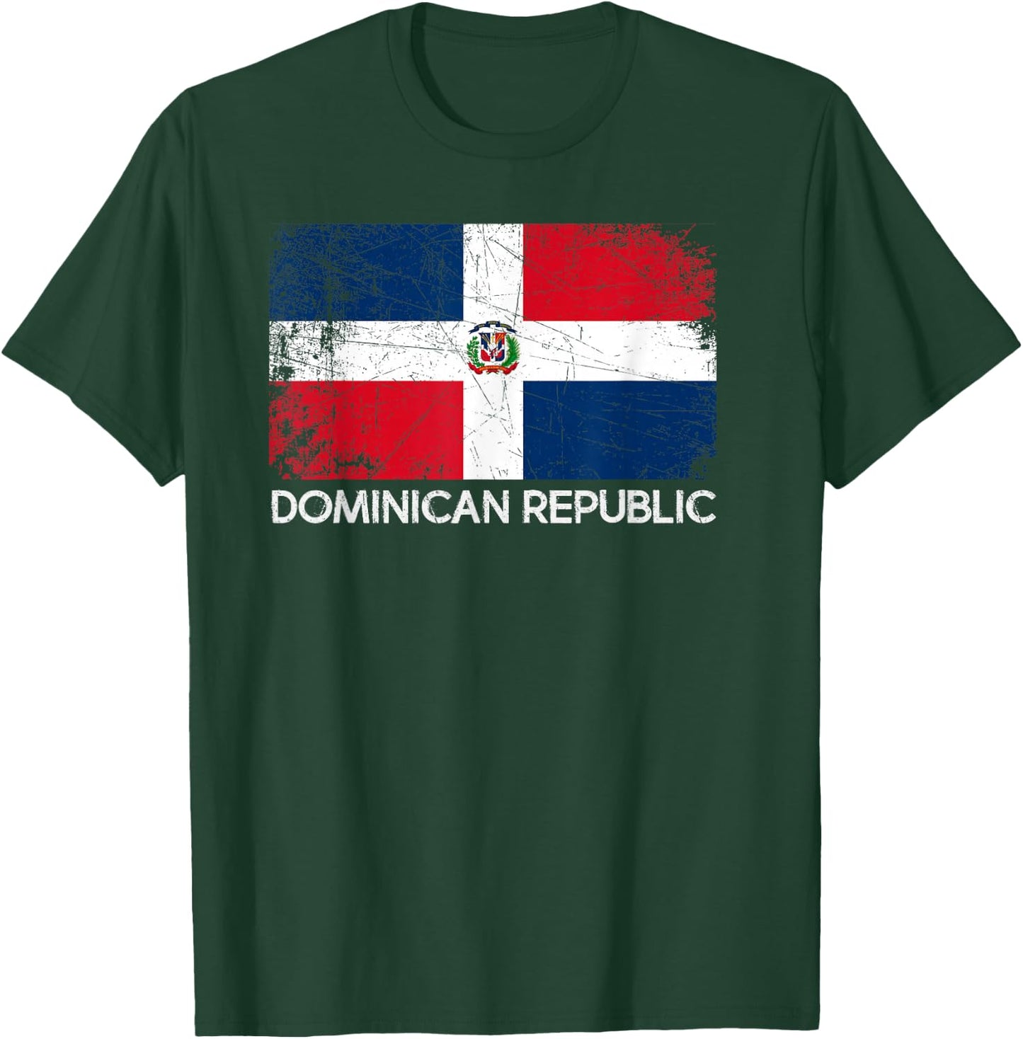 Dominican Flag | Vintage Made in Dominican Republic Small T-Shirt - T-Shirt | Forest