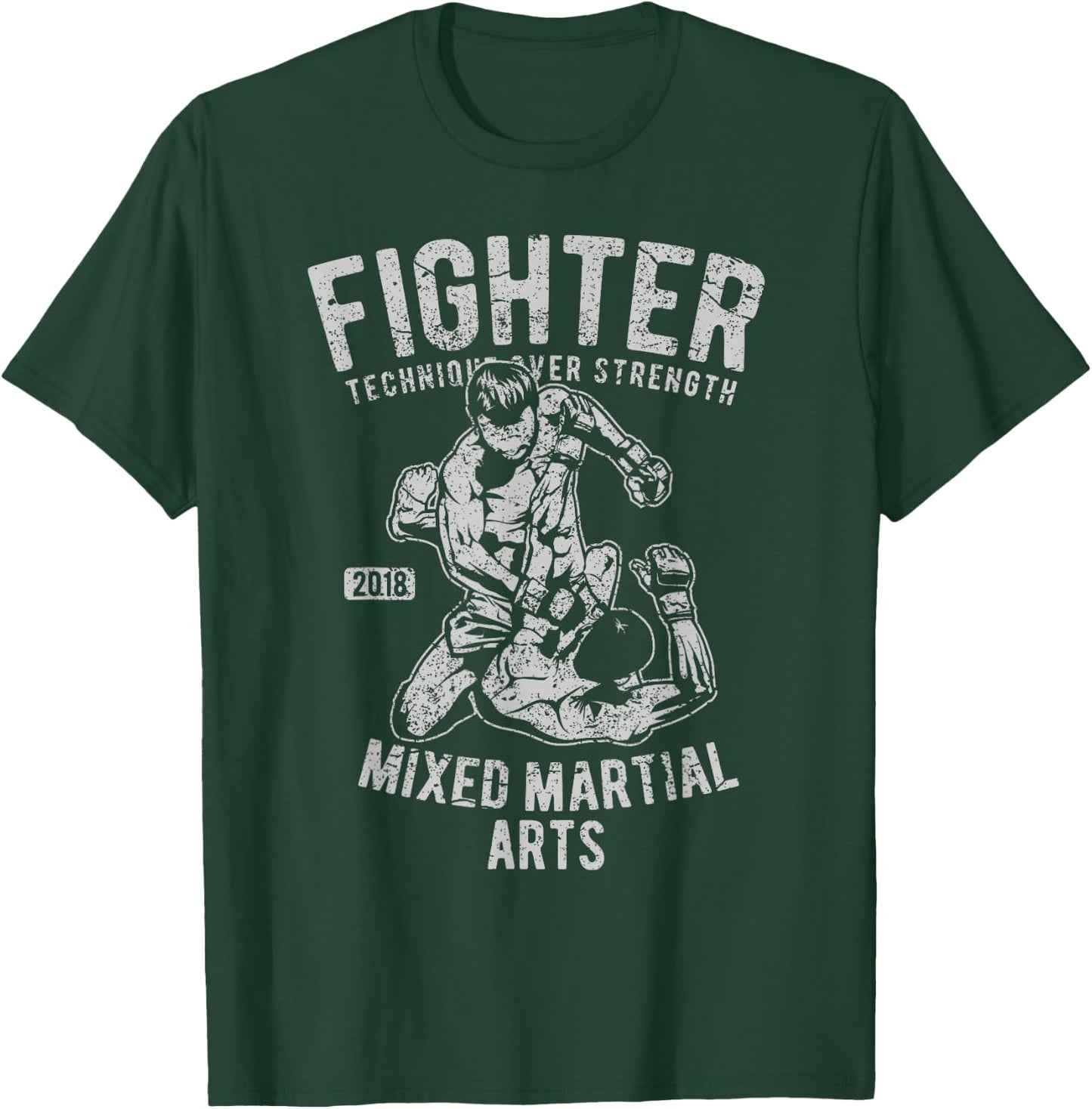 Vintage Retro MMA Shirt Men Boys Fighter Mixed Martial Arts T-Shirt - T-Shirt | Forest