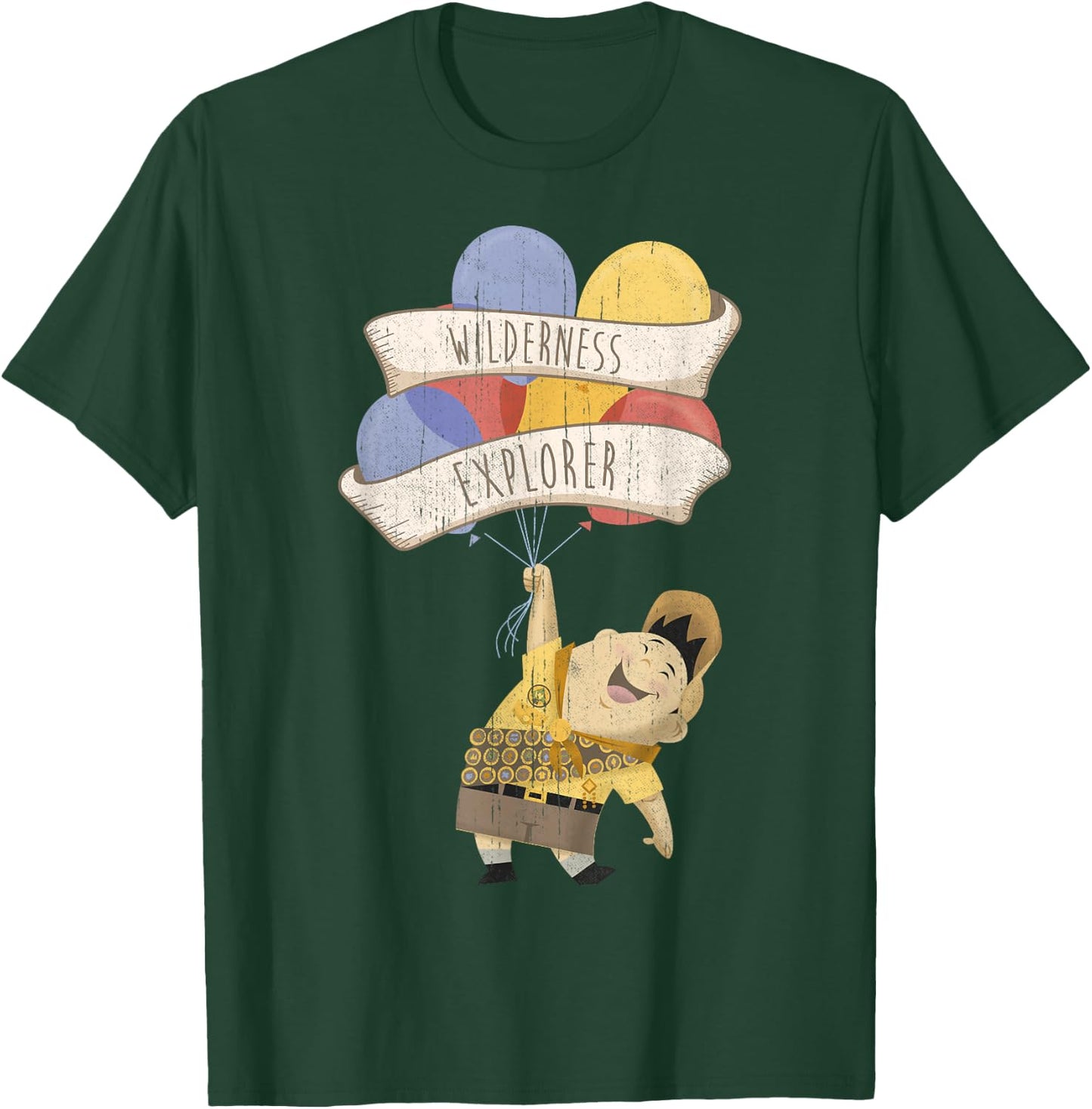 Disney Pixar Up Distressed Wilderness Explorer Russell T-Shirt - T-Shirt | Forest