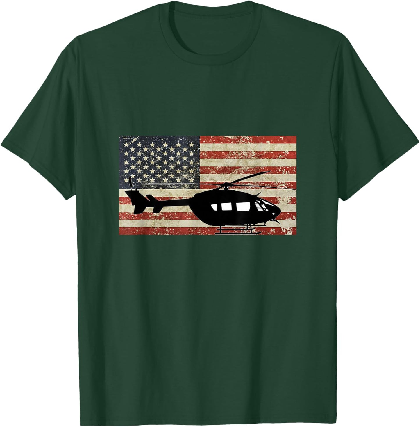 Vintage American USA Flag UH-72 Lakota Helicopter Pilot Army T-Shirt - T-Shirt | Forest