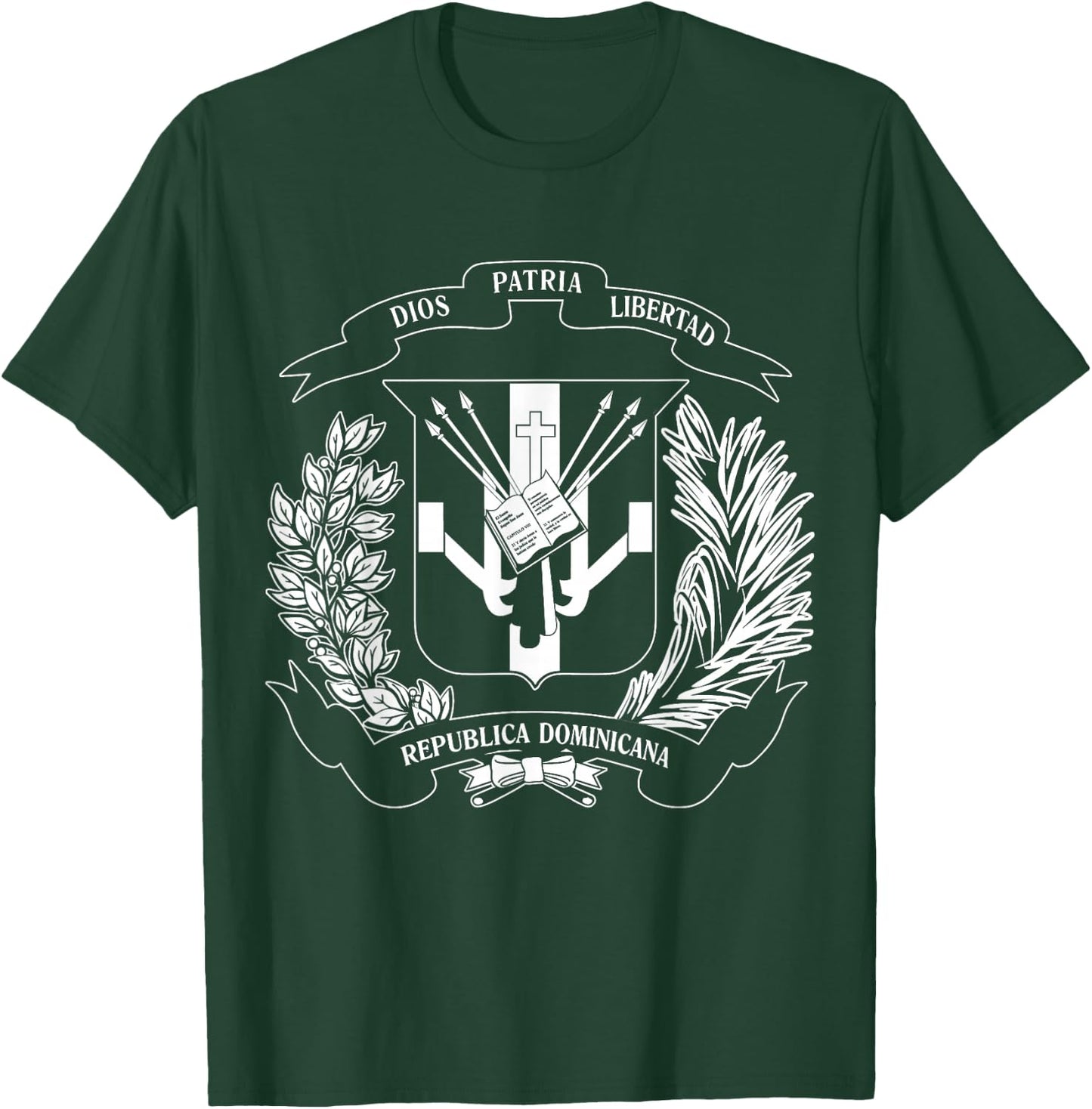 Coat of Arms Bandera Republica Dominicana Dominican Flag T-Shirt - T-Shirt | Forest