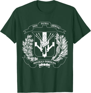 Coat of Arms Bandera Republica Dominicana Dominican Flag T-Shirt - T-Shirt | Forest