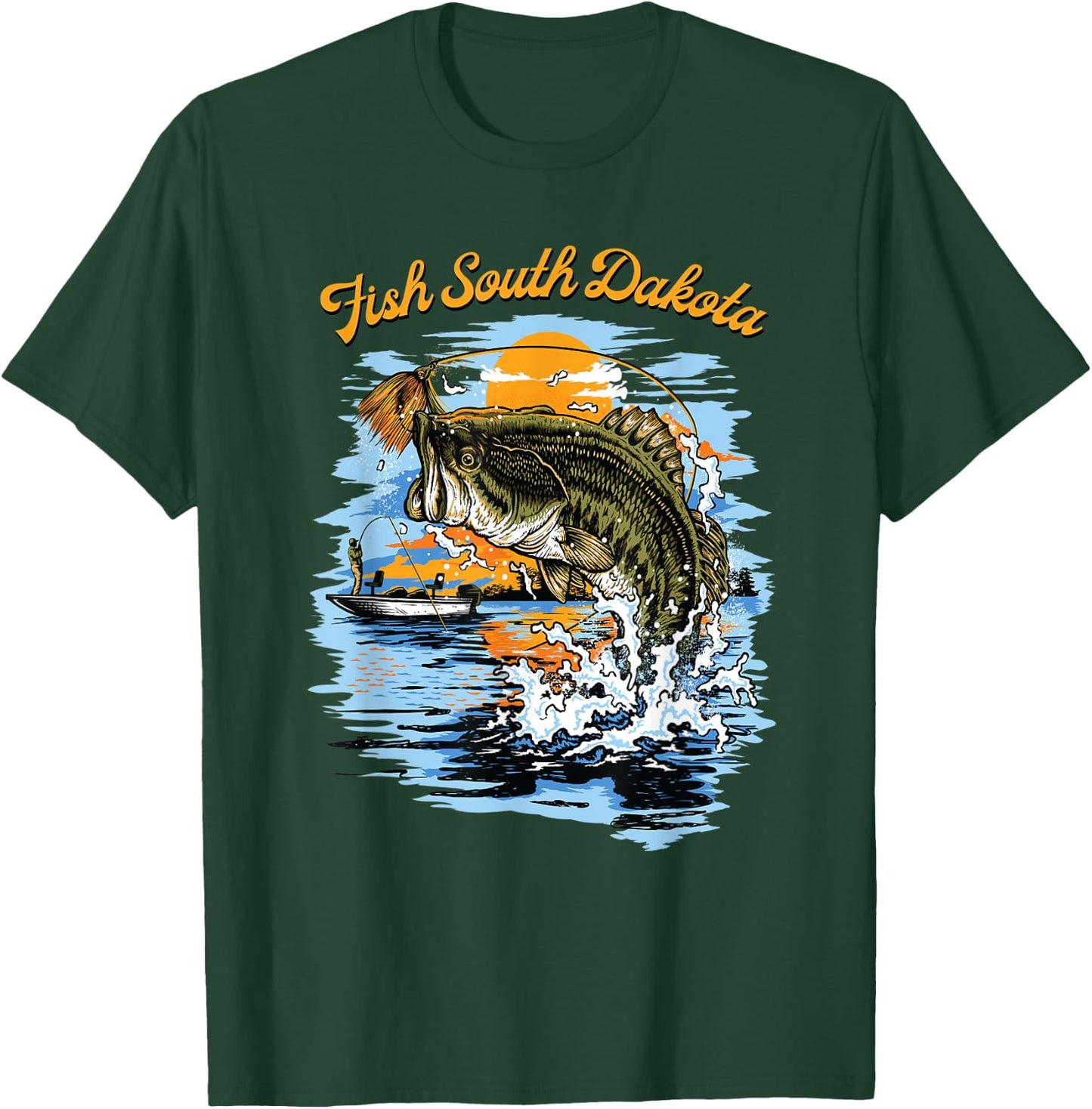 Largemouth Bass Fishing | Fish South Dakota T-Shirt - T-Shirt | Forest