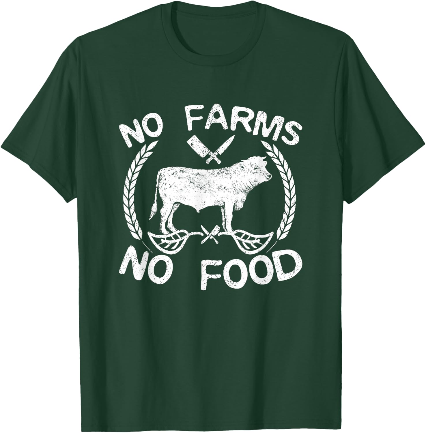 No Farms No Meat Farmer Gift T-Shirt - T-Shirt | Forest