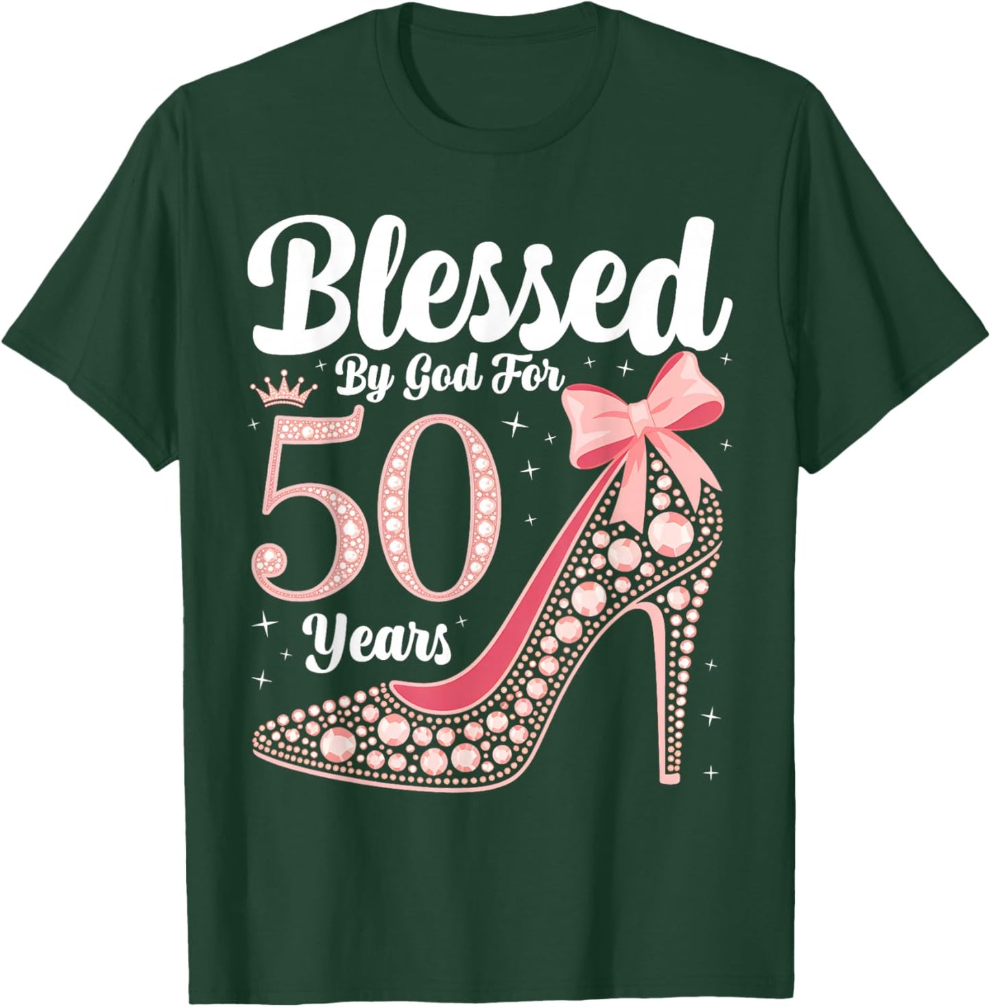Blessed By God For 50 Years Old 50th Birthday Party Queen T-Shirt - T-Shirt | Forest